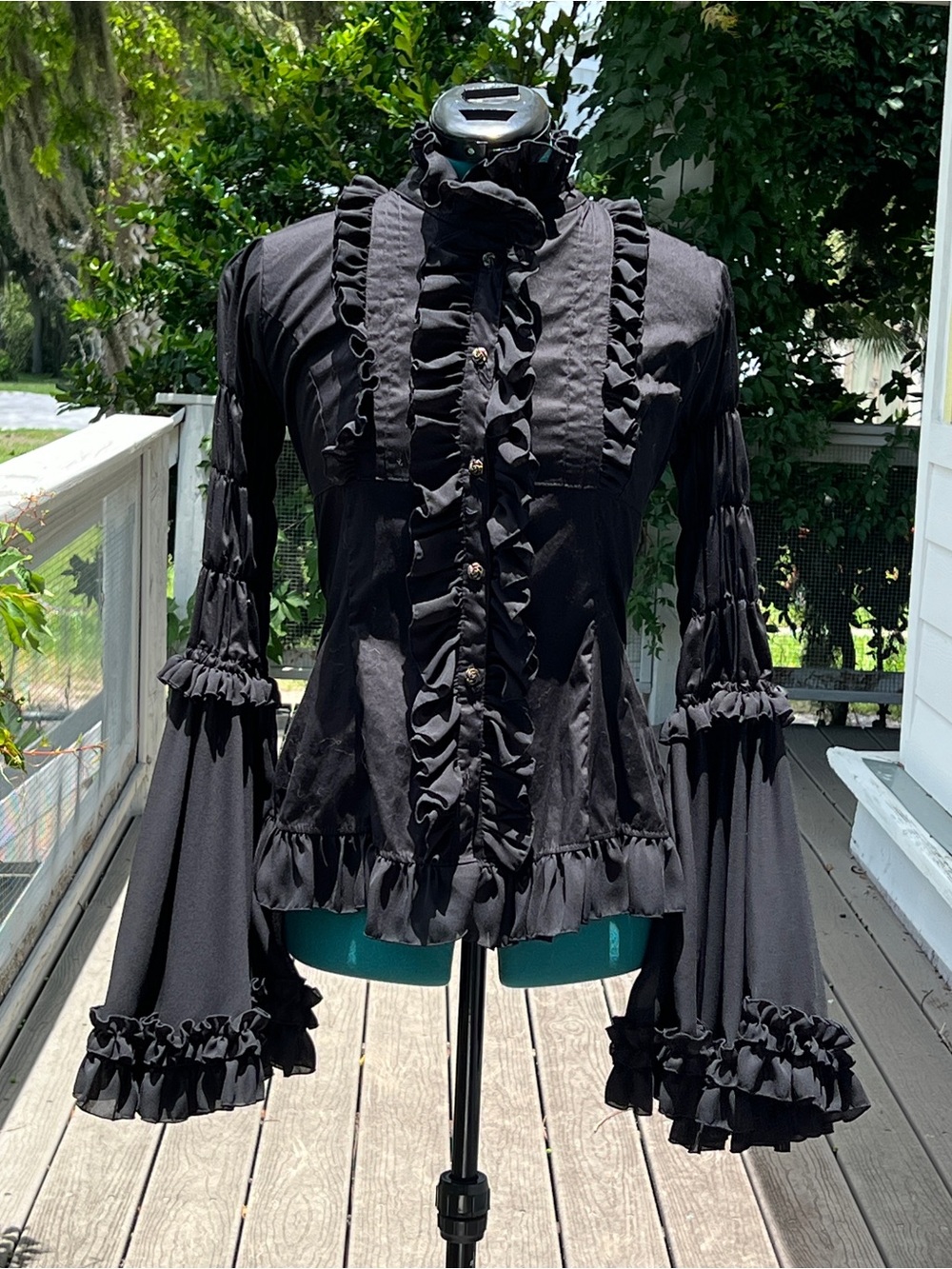 Atelier Pierrot: Black Ruffled Lolita Blouse. Size S/M.